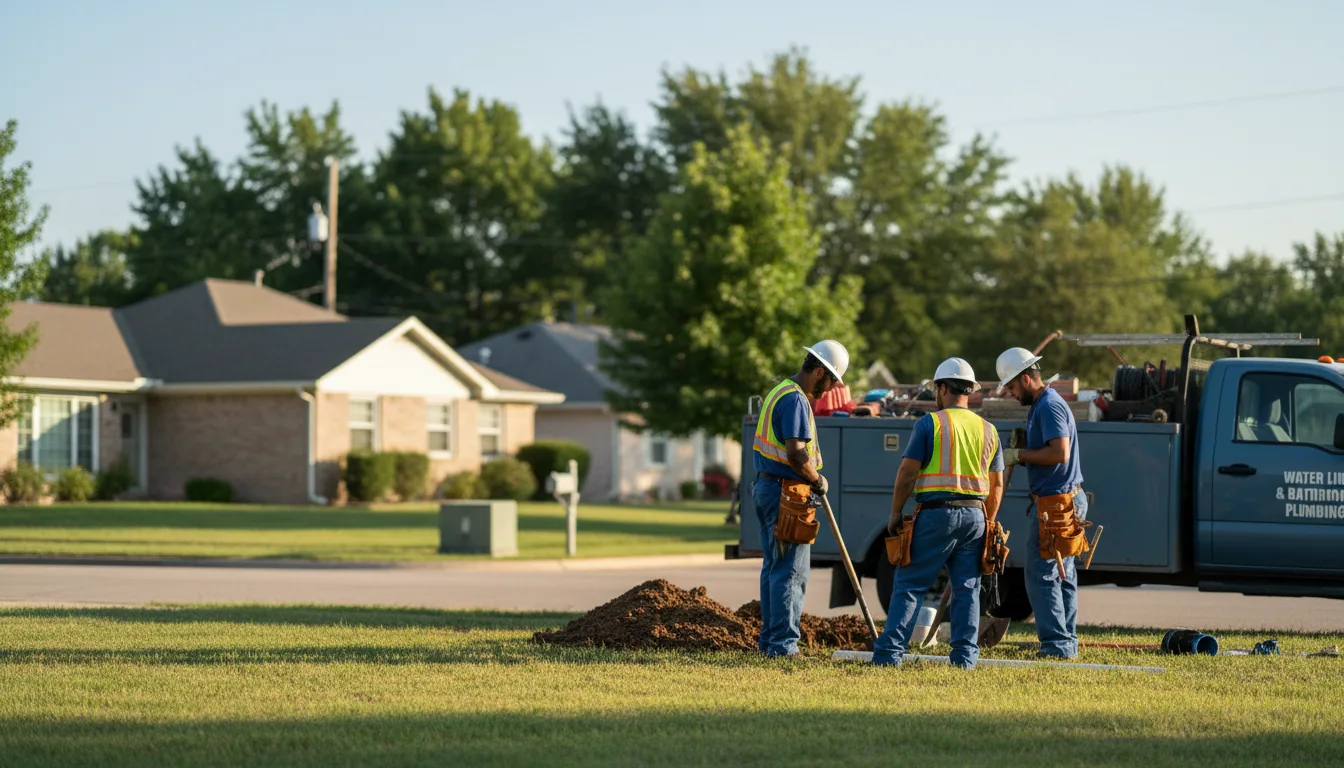 Residential water line and bathroom plumbing service in Hobart, IN